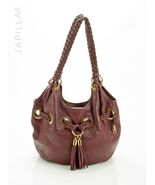 XLARGE MICHAEL KORS TASSEL SOFT BURGUNDY BRAIDED LEATHER SATCHEL! - $137.61