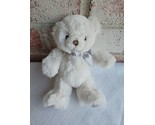 Gund Edgehill Collection Bear Plush Stuffed Animal Small White Silver Ra... - $24.73