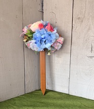 Spring Cemetery Cross , Pastel Grave Decoration, Flowers for Grave - $25.00