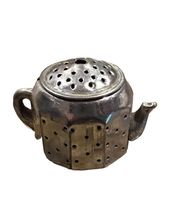 Vintage Silver Plate Teapot Shape Tea Ball Strainer Infuser Japan Mini S... - $10.94