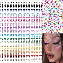 1575 Pieces Eye Face Gems Self Adhesive Rhinestone Stickers for Makeup R... - £17.66 GBP