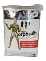 Commando Green Camouflage Morphsuit Adult Size XL Halloween Fits 5&#39;10&quot; to 6&#39;3&quot; - £15.99 GBP