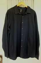Apt 9 ~ Sz Xxl Long Sleeve Black 100% Cotton Men&#39;s Shirt ~ Ships Free - £19.91 GBP
