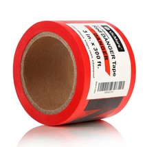 Non-Adhesive Red Danger Tape 3-Inch by 300-Feet Roll Red Barricade Tape Safety - £10.88 GBP