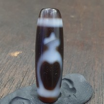 Amuleto Vintage Agata Himalaya Tibetano Doppio Tasso Dzi Bead - $1,394.77 MXN
