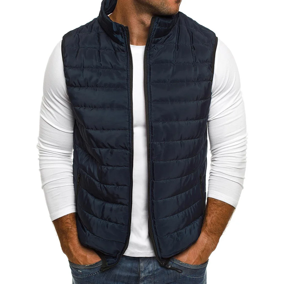 Unisex Sleeveless Vest Jackets Winter Fashion Vest Coats Men Stand Jacket - $60.00