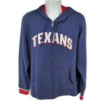 Houston Texans Jacket Size L Hooded Blue Majestic NFL Football - £47.44 GBP