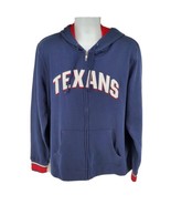 Houston Texans Jacket Size L Hooded Blue Majestic NFL Football - £46.53 GBP