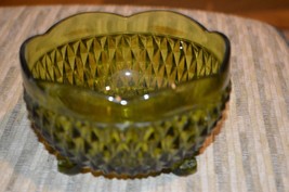 Vintage green Depression Glass, candy bowl on small pedastal feet - £7.98 GBP