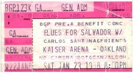 Vintage Carlos Santana Ticket Stub Gennaio 23 1988 Oakland California - £32.14 GBP