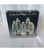 Vintage Nativity Scene Set of 7 Pcs Frosted Glass Figurines Christmas Ba... - £14.58 GBP