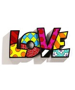 Romero Britto Word Love Table Shelf Decor Collectible #331483 Freestanding - £101.93 GBP