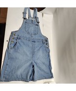 Vintage 90&#39;s Lee Dungarees Riveted Bib Overalls Shorts Light Wash Denim ... - £24.42 GBP