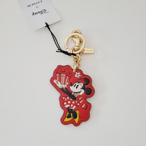 Coach CN008 Disney X Minnie Mouse Christmas 2023 Flat Bag Charm Key Ring Holder - $59.35