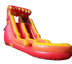 Inflatable Water Slide 15 Ft Red Volcano Fire WITH Blower 1.5 HP Bounce House - $1,795.00