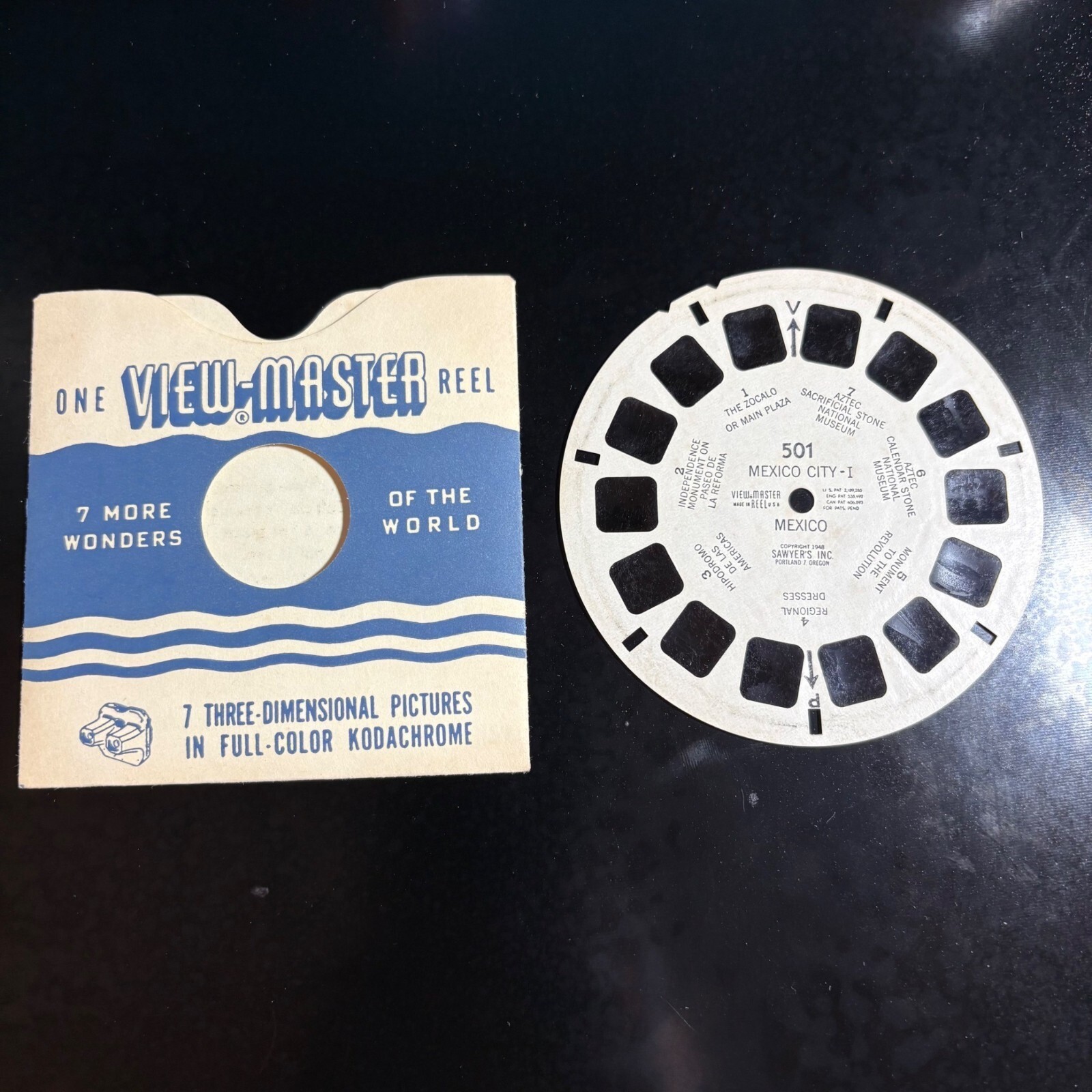 Vintage View-Master Reel Mexico City-I 501 By Sawyers Inc. 1948 7 Kodach... - $4.80