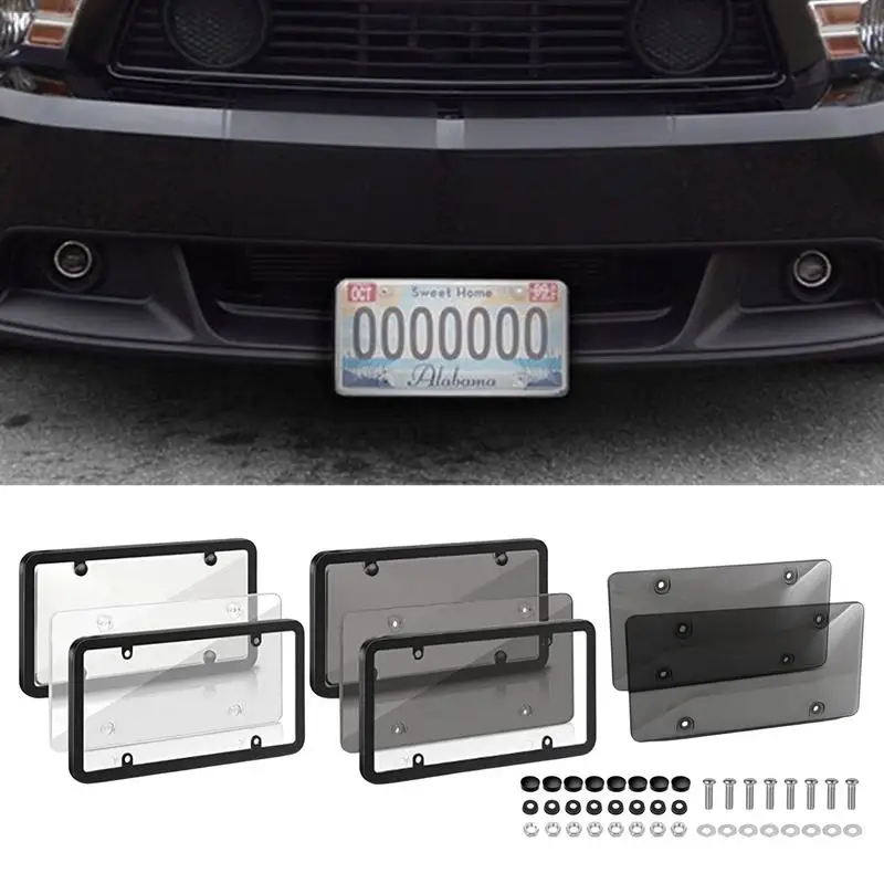  frames 2 pack universal car plate holders license plate covers rust proof rattle proof thumb200