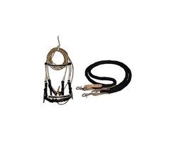 Horse Bridle Headstall Riata and Reins Handmade Leather Rawhide GUFA001 - $88.11