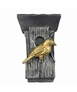 Pewter Birdhouse Gold Tone Bird Pin Brooch 1999 Bastin - £9.46 GBP