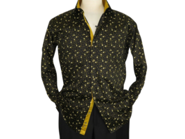 Men Shirt J.Valintin Turkey Usa Egyptian Cotton Axxess Style 2Z50-06 Black - £63.74 GBP