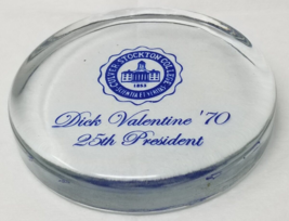 Culver Stockton College Paperweight Dick Valentine 25th President 1970 - $14.20