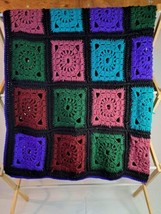 Vtg Granny Square Afghan 84 inch × 56 Inch - £111.82 GBP