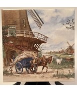 HOLLAND Ceramic 6 X 6 Windmill Tile Delft Royal Schwabap Dutch Tile - $13.00 CAD