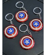 4 Captain America Shields - Steve Rogers - Metal Keychains with Spinning... - £11.79 GBP