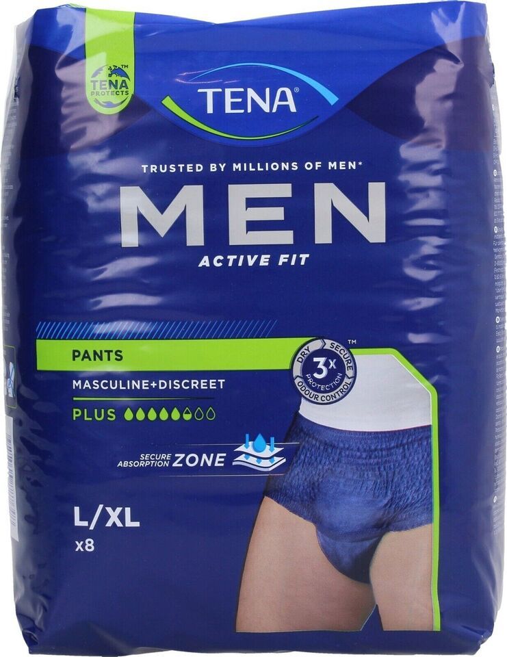 Tena Men Active Fit Incontinence Pants Large x 8 Pants - $13.78