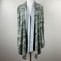 12PM by Mon Ami Cardigan Sweater Womens Small Green Army Camo Open Light... - £13.36 GBP