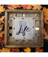 THIS IS LIFE Spell Out Farmhouse Plaque Wall Decor Rustic Wood Sign Meta... - £13.99 GBP
