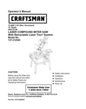 Craftsman 137.212540 Miter Saw Owners Instruction Manual - £15.23 GBP