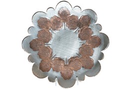 17&quot; Vintage Continental Beaten Copper Mixed metals tray - $163.35