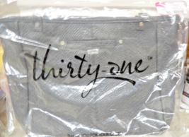 Thirty One Townsfair Reversible Tote Bag Purse in City Charcoal Gray Sna... - $24.99