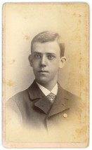 CIRCA 1800&#39;S CDV Handsome Young Man Wearing Suit Horton Bros. Providence... - £7.50 GBP