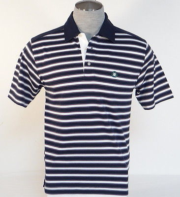 Brooks Brothers St. Andrews Links Dark Blue & White Stripe Polo Shirt Mens NWT - $144.99