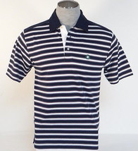 Brooks Brothers St. Andrews Links Dark Blue &amp; White Stripe Polo Shirt Mens NWT - £113.24 GBP