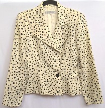 Givenchy Nouvelle Boutique Vintage Jacket Ivory White w/ Black Polka Dots Size 6 - £48.19 GBP