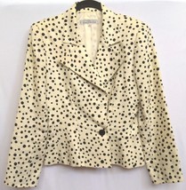 Givenchy Nouvelle Boutique Vintage Jacket Ivory White w/ Black Polka Dots Size 6 - £46.34 GBP