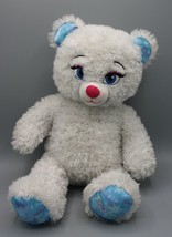 Build-A-Bear Frozen Elsa 16&quot; White Teddy Bear Plush Silver Sparkle Stuffed - £11.89 GBP