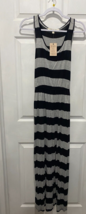 Pink Rose Black and Gray Striped Maxi Tank Dress NWT Size M Women&#39;s - £20.02 GBP