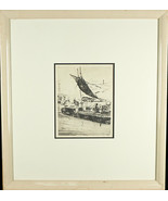 Philip Kappel Signée Bateau Gravure À L&#39;Eau-forte Encadré 23 1/2 X21 1/2 - $7,178.15 MXN