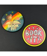 Lot of 2 PIZZA HUT Vintage 1990 BOOK IT! Button Pins Reading Stars Rainb... - $24.73