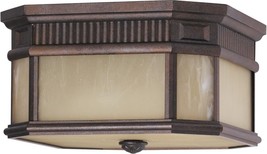 Murray Feiss OLPL5813CB 1-Light Outdoor Flush Mount Bronze Alabaster Glass - $53.09