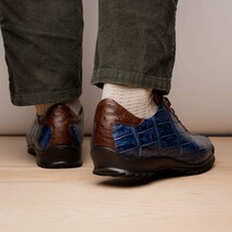 Genuine alligator and ostrich quill fashion sneaker Shoes Saulo Blue Jeans image 8