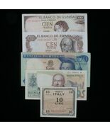 Südeuropa 5-Noten-Lot // Spanien Peseta, Portugal Escudo &amp; Italien Lira - $1,058.08 MXN