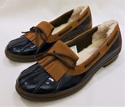 UGG  Shoes Haylie Waterproof Comfort Sz- 9.5 Sheepskin Inside Navy/Brown Leather - £80.40 GBP