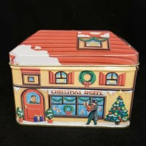 The Tin Box Company Christmas Shoppe Tin Made in Mexico Holiday Tin Shoppe Shape - £7.96 GBP