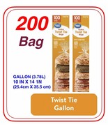 200 Bag, Twist Tie Storage Bags, GALLON,  (3.78L), Extra large bags - $18.88