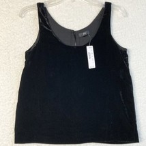 JCrew Black Velvet Sleeveless Top Womens 0 Small Shirt Tank Lined NWT$40... - $12.57